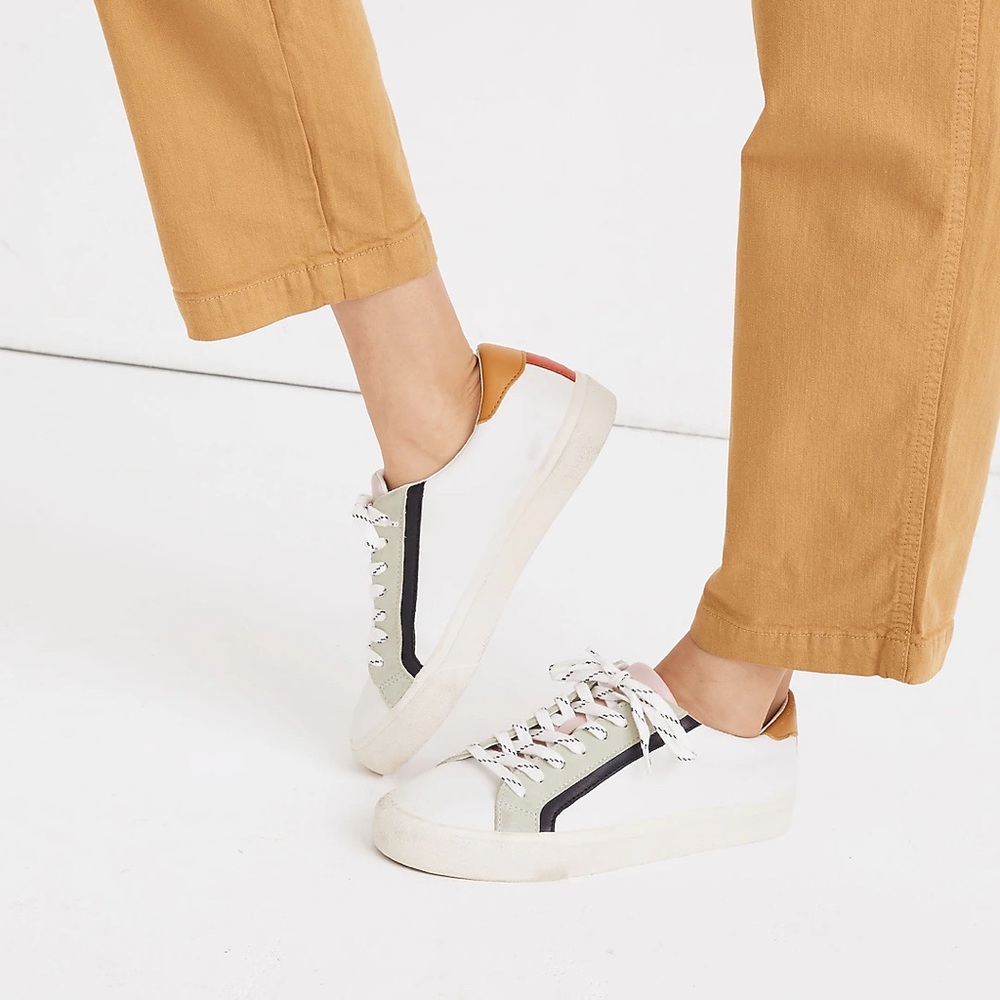 Madewell Sidewalk Low-Top Sneakers in Colorblock Leather